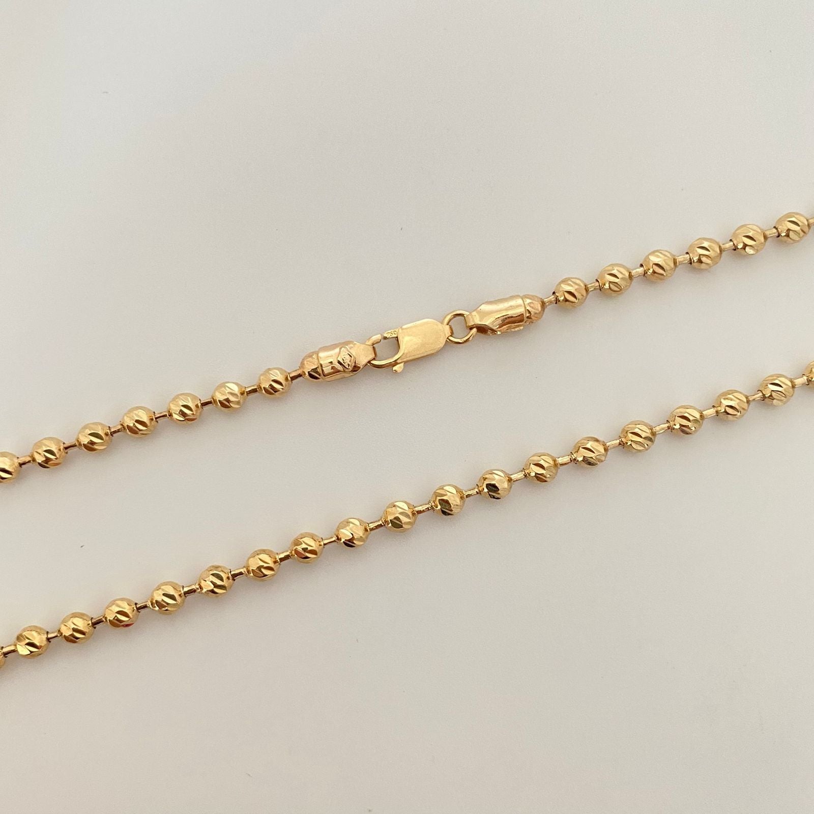 Cadena militar balin diamantado Oro amarillo 18k +1 / 23,55 Gr / 4,0 mm / 64 Cm Broche 0,60